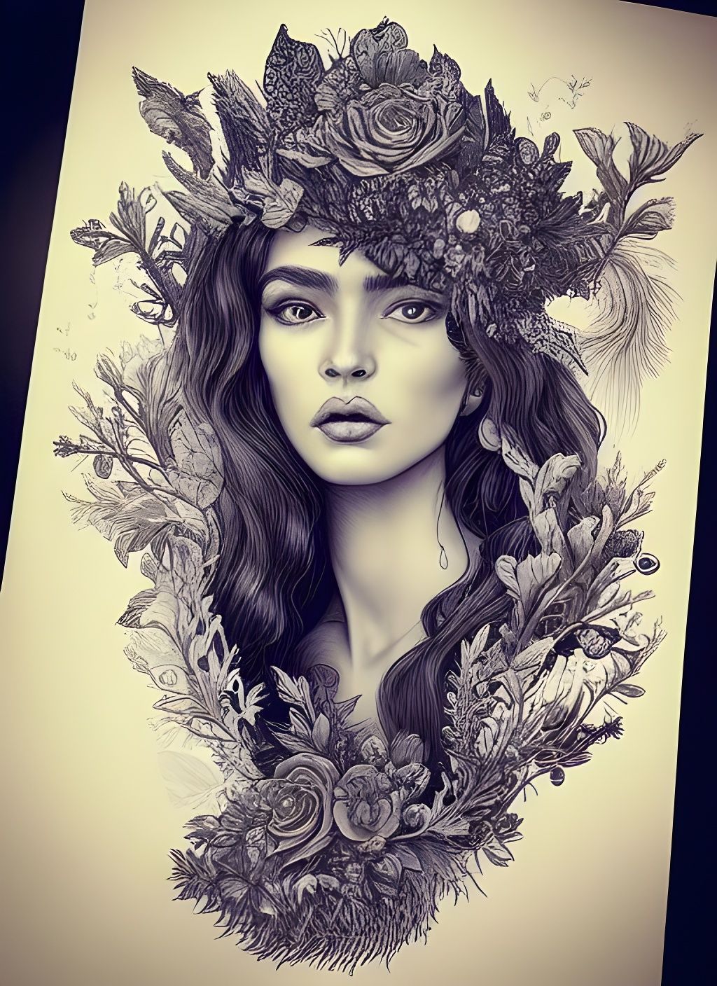 Detailed Portrait of Nature Goddess