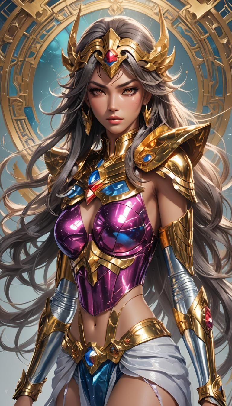 Dynamic Portrait of a Ladyboy in Saint Seiya Style