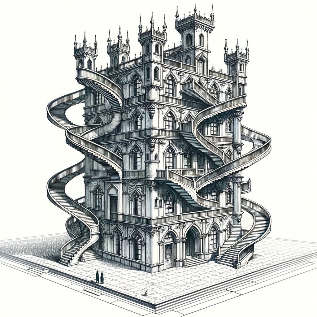 Twisted Staircase Castle with Ethereal Sky Dungeons