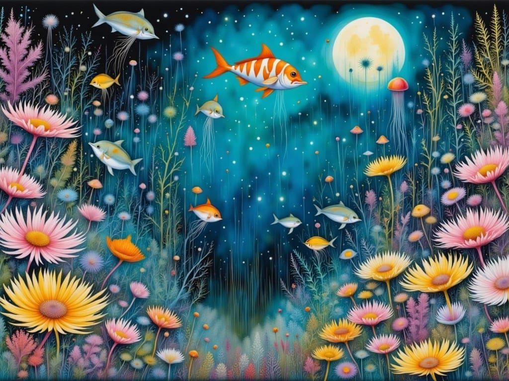 Enchanting Tropical Coral Reef Scene in Vibrant Colors