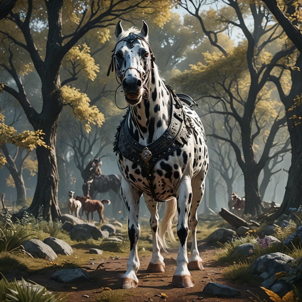 Fantastical Dalmatian Horse Concept Art