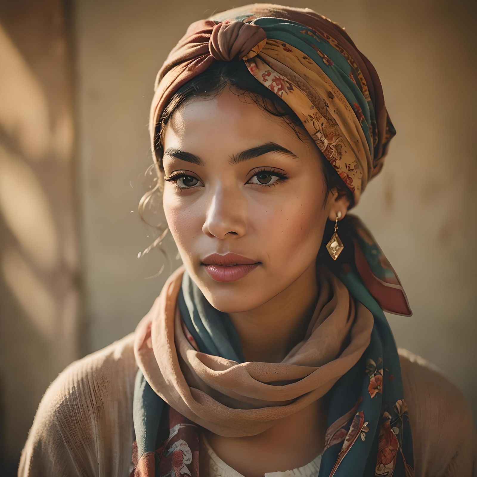 1970s Portrait of Woman in Hat with Soft Lighting