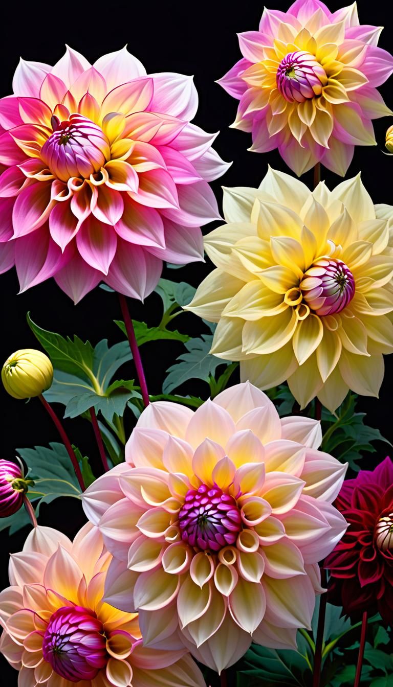 Dahlia's Dynamic Dance in a Decadent Dahlia Field