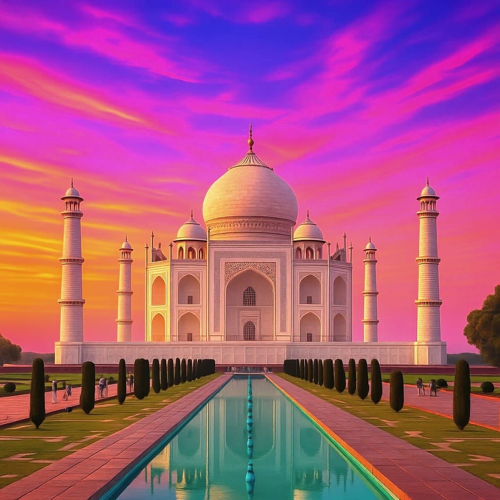 Majestic Taj Mahal at Sunset