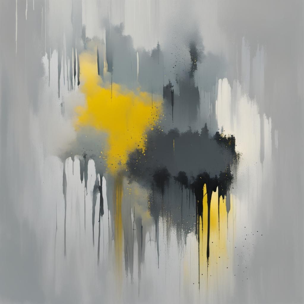 Abstract Rain with Decorative Brushstrokes