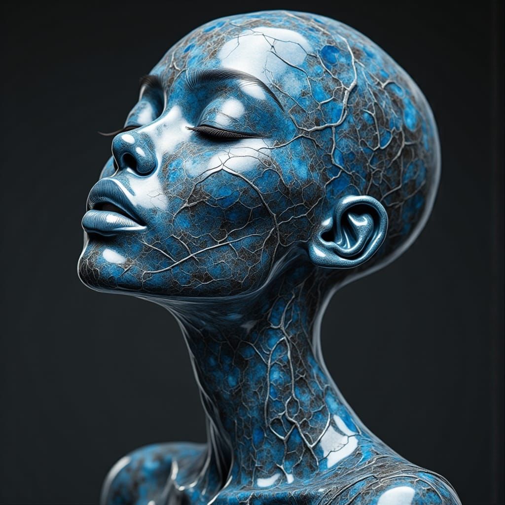 Surreal Blown Glass Sculpture of a Landscape