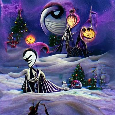 Nightmare Before Christmas Inspired AI Art