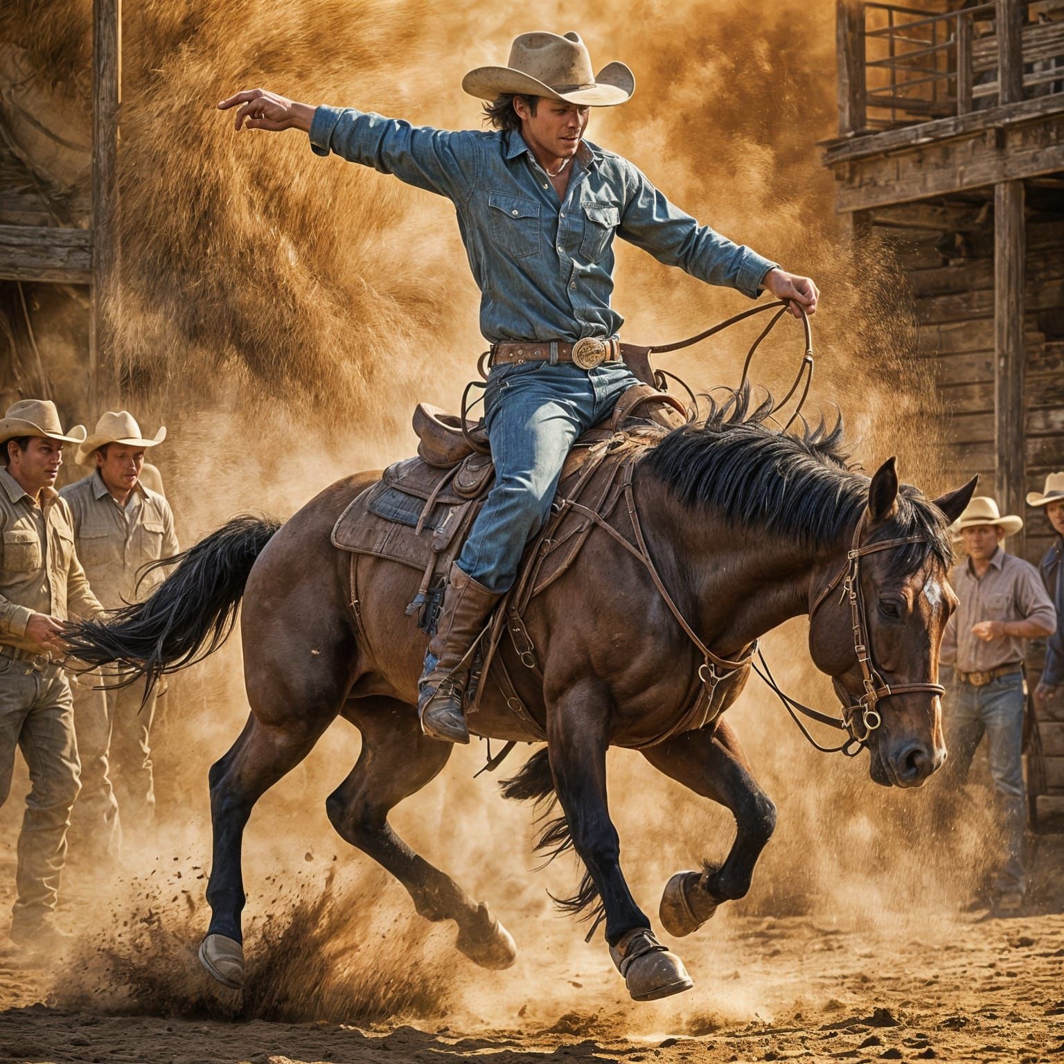 Rodeo Rider Thrown from Bucking Bronco