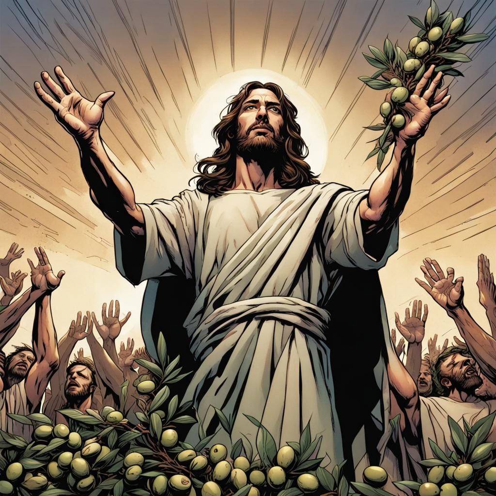 Jesus Christ Stops War: Comic Book Art