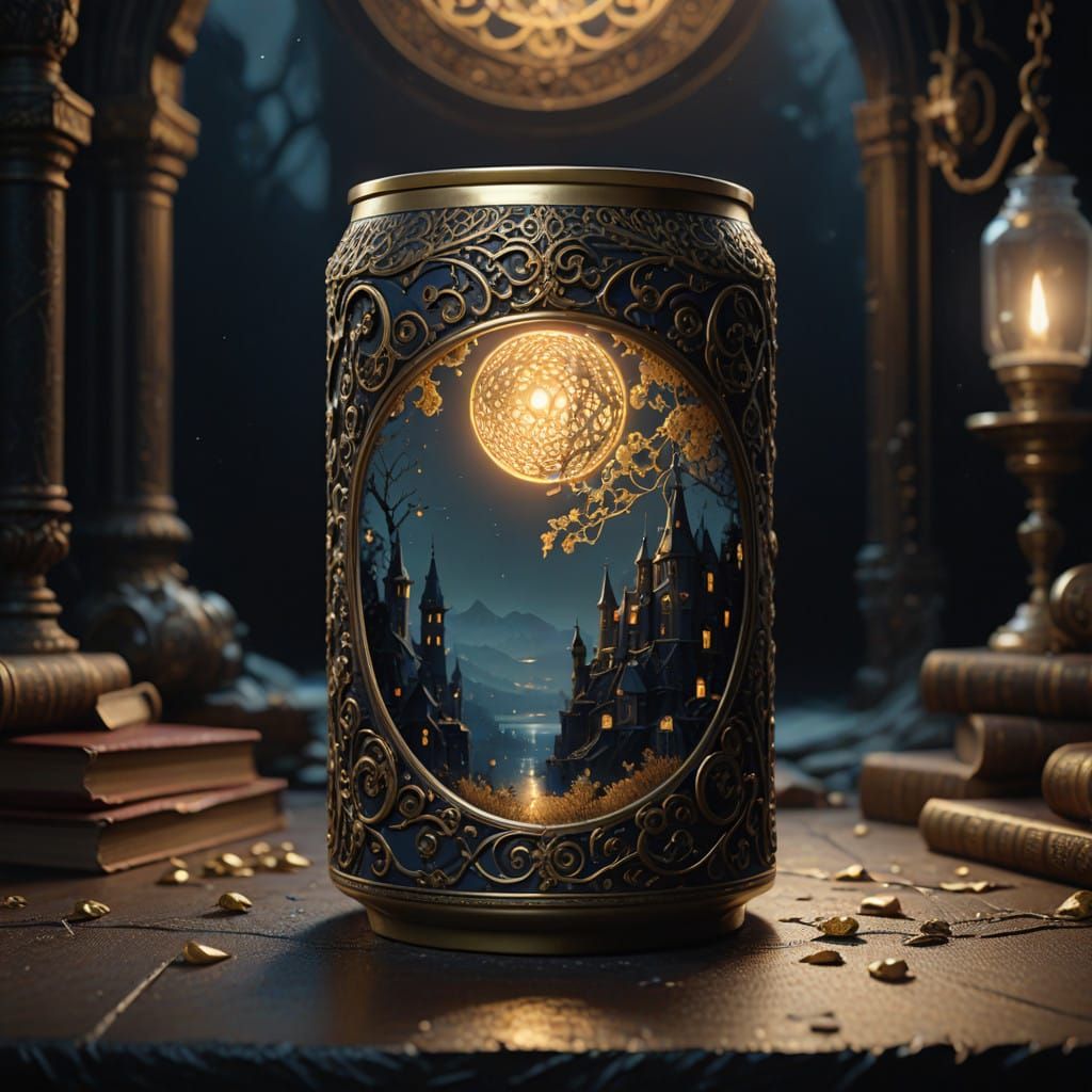 Enchanted Ornate Can in Velvet Black