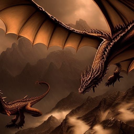 Epic Dragons in Dramatic Digital Matte Painting