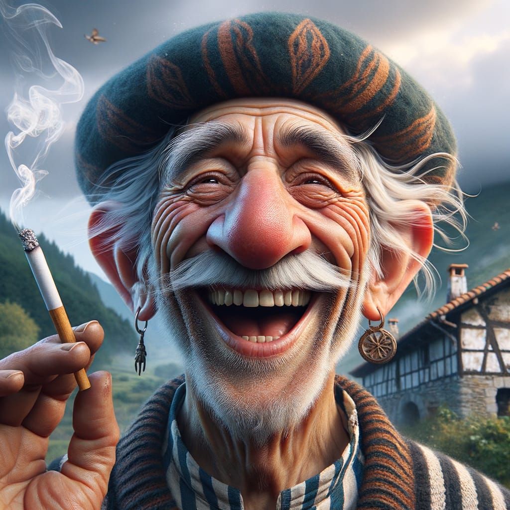 Joyful Basque Father Celebrating Daughter's Birthday