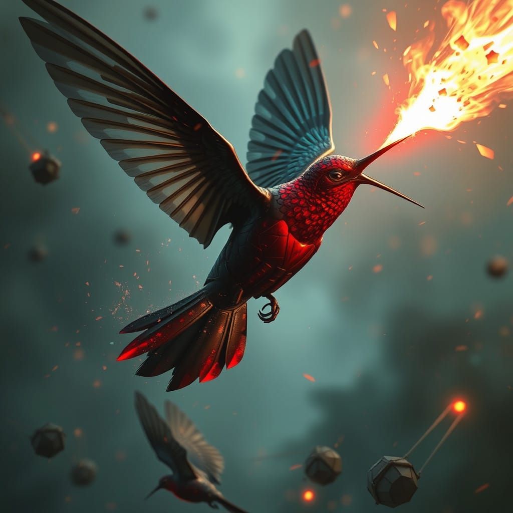 Release the murderous android hummingbirds that throw blasts...