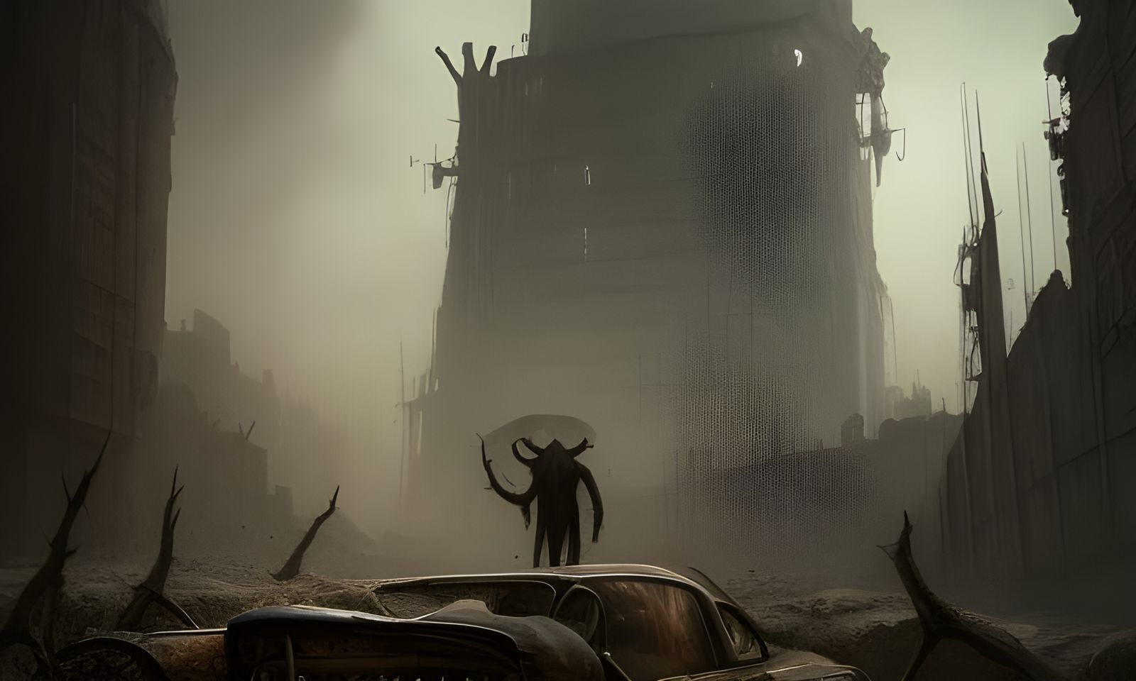 Dark Post-Apocalyptic World Ruined by Eldritch God