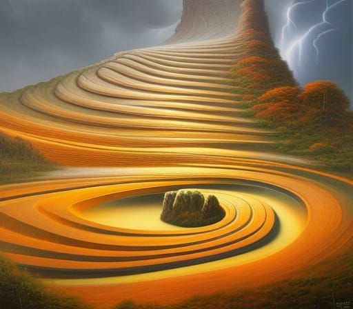 Surreal Stairway to Heaven in Dreamlike Style