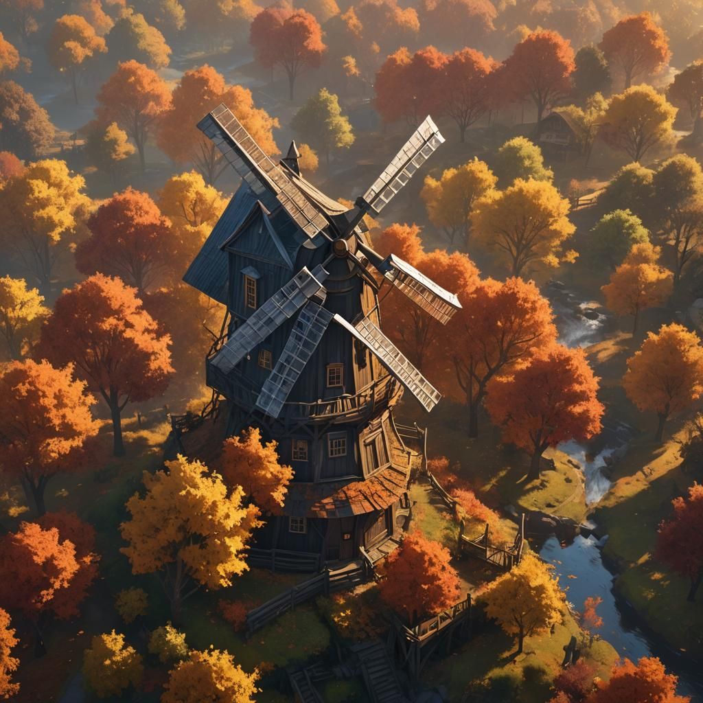 Autumn Windmill: Cinematic Fantasy Art in Unreal Engine