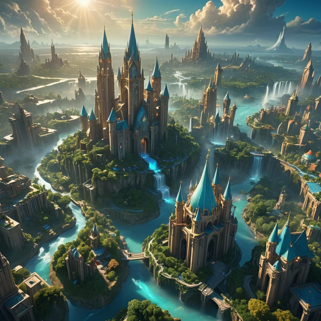 Atlantis Cityscape in Fantasy Concept Art Style
