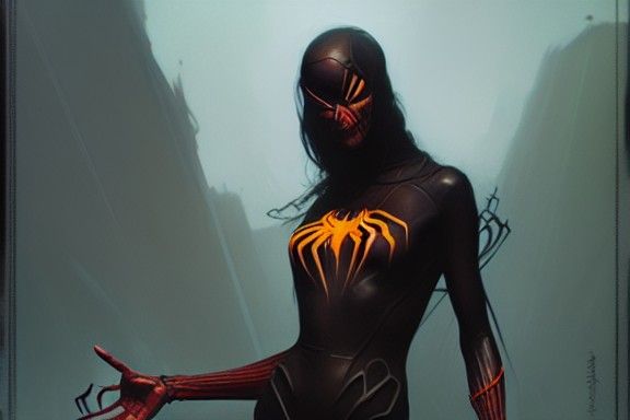 Dynamic Spider Woman Enchantress in Trans Void
