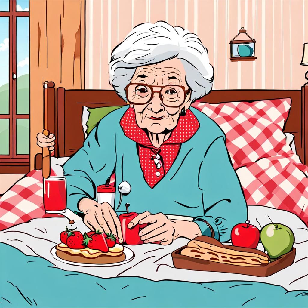Grandma's Whimsical Bed Picnic