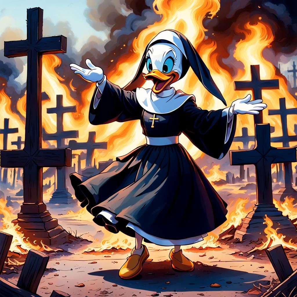 Daisy Duck Dances as a Nun: Comic Book Art