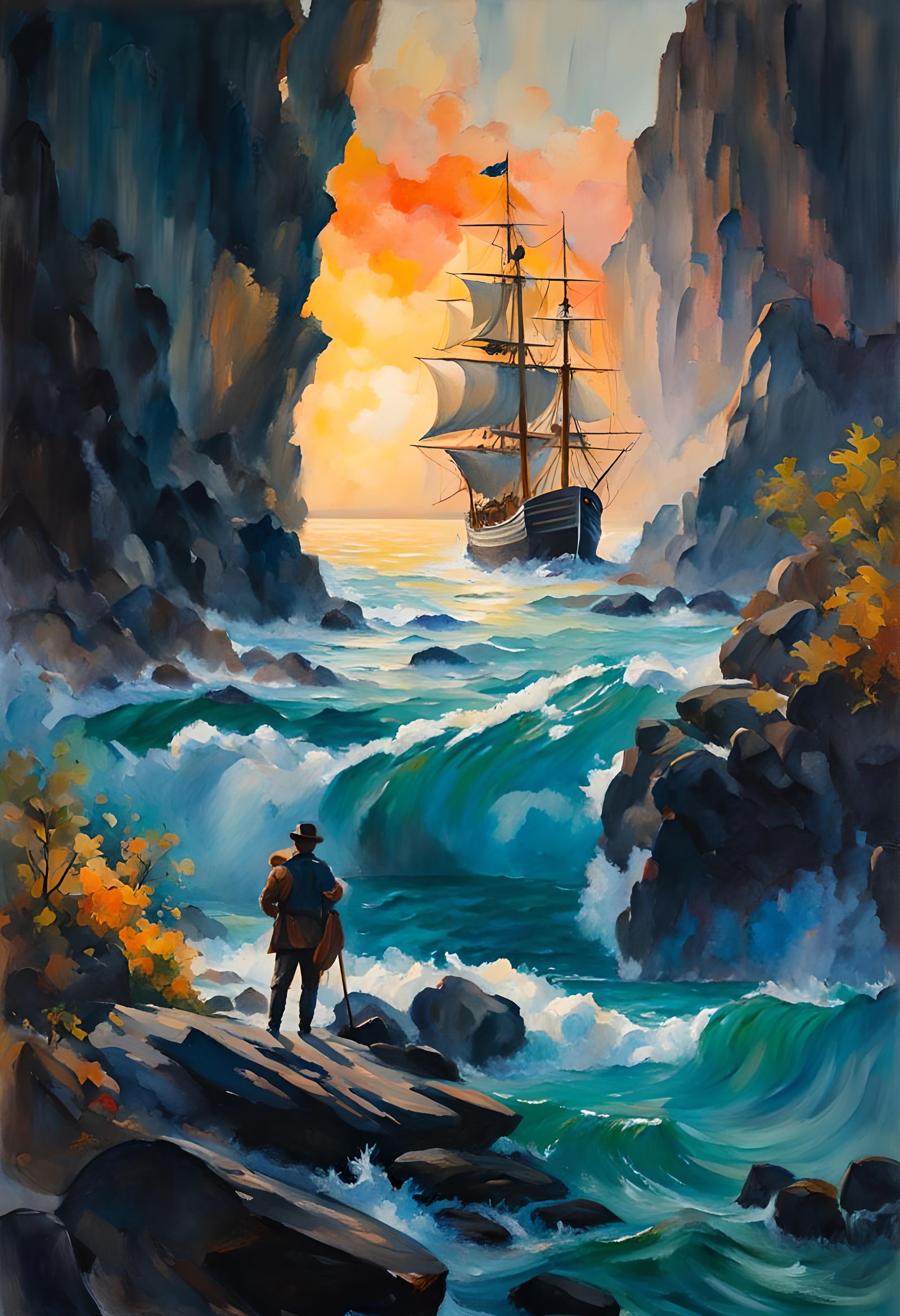 Landscape in Gouache Style