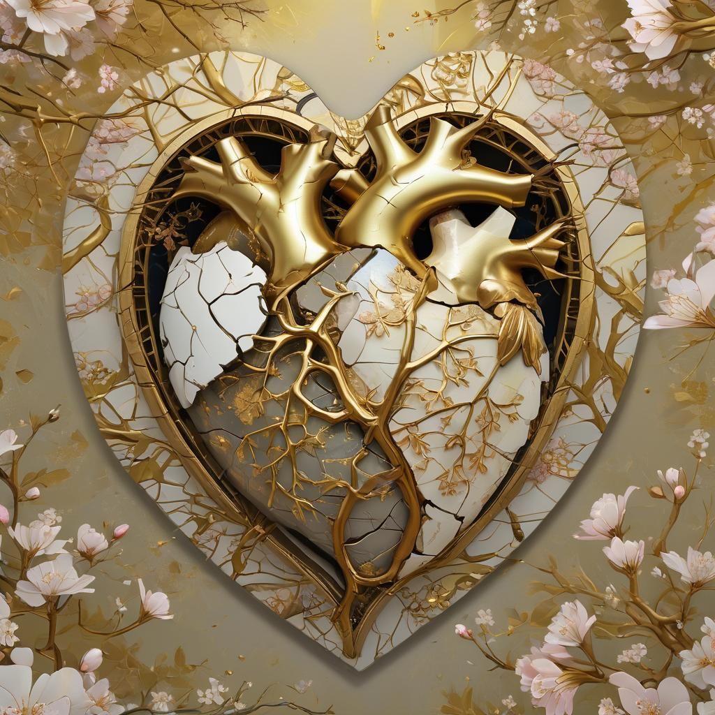 Golden Heart Restored in Cherry Blossom Wonderland