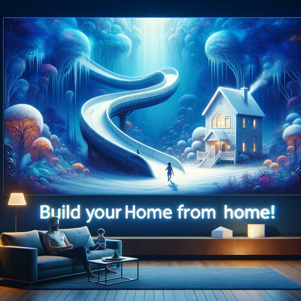 Family Builds Home Online: Matte Painting Style