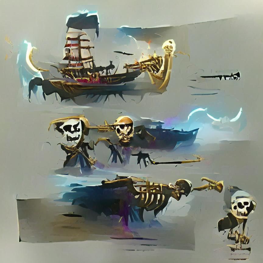 Pirate Skeletons on Deck Concept Art