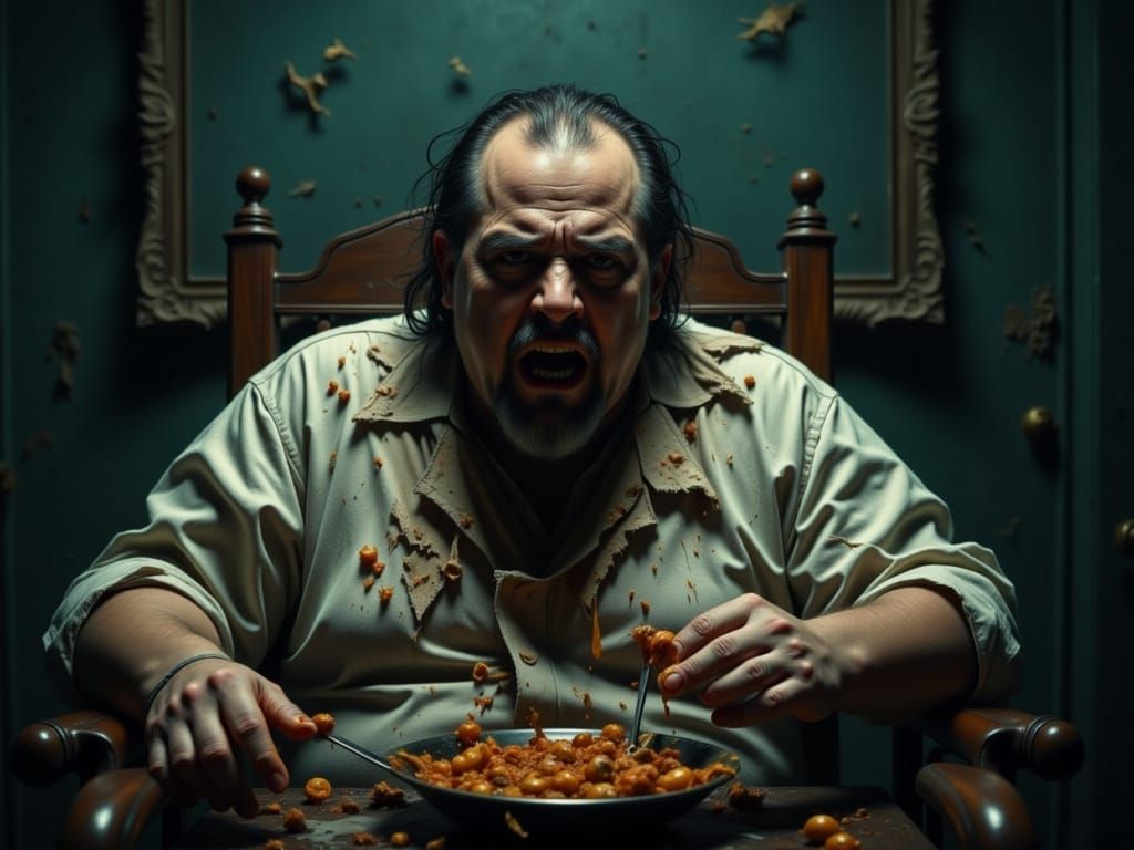 Surreal Horror Scene of a Child's Tantrum in a Haunting Atmo...