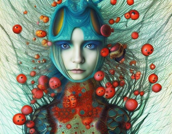 Lady Beetle in Fairytale Magic Realism Style