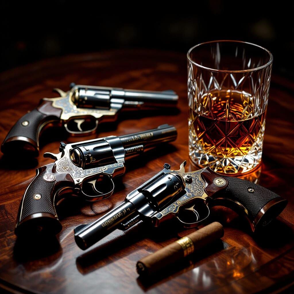 Sophisticated Indulgence: Whisky, Cigars, and Antique Guns