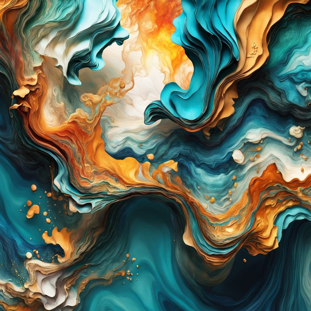 Horseman Galloping Over Bridge in Fluid Ink Art Style