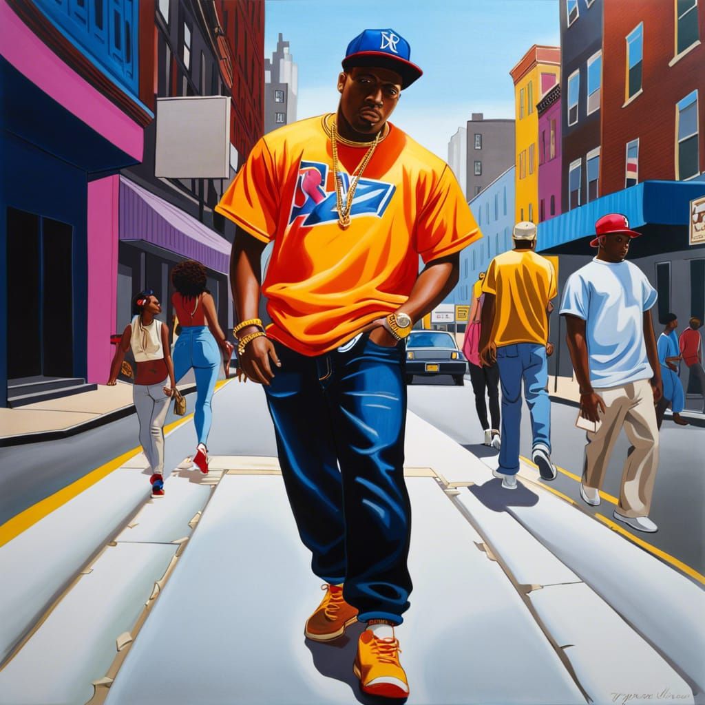 Hip Hop Artist in The Bronx: Hyperrealistic Digital Art