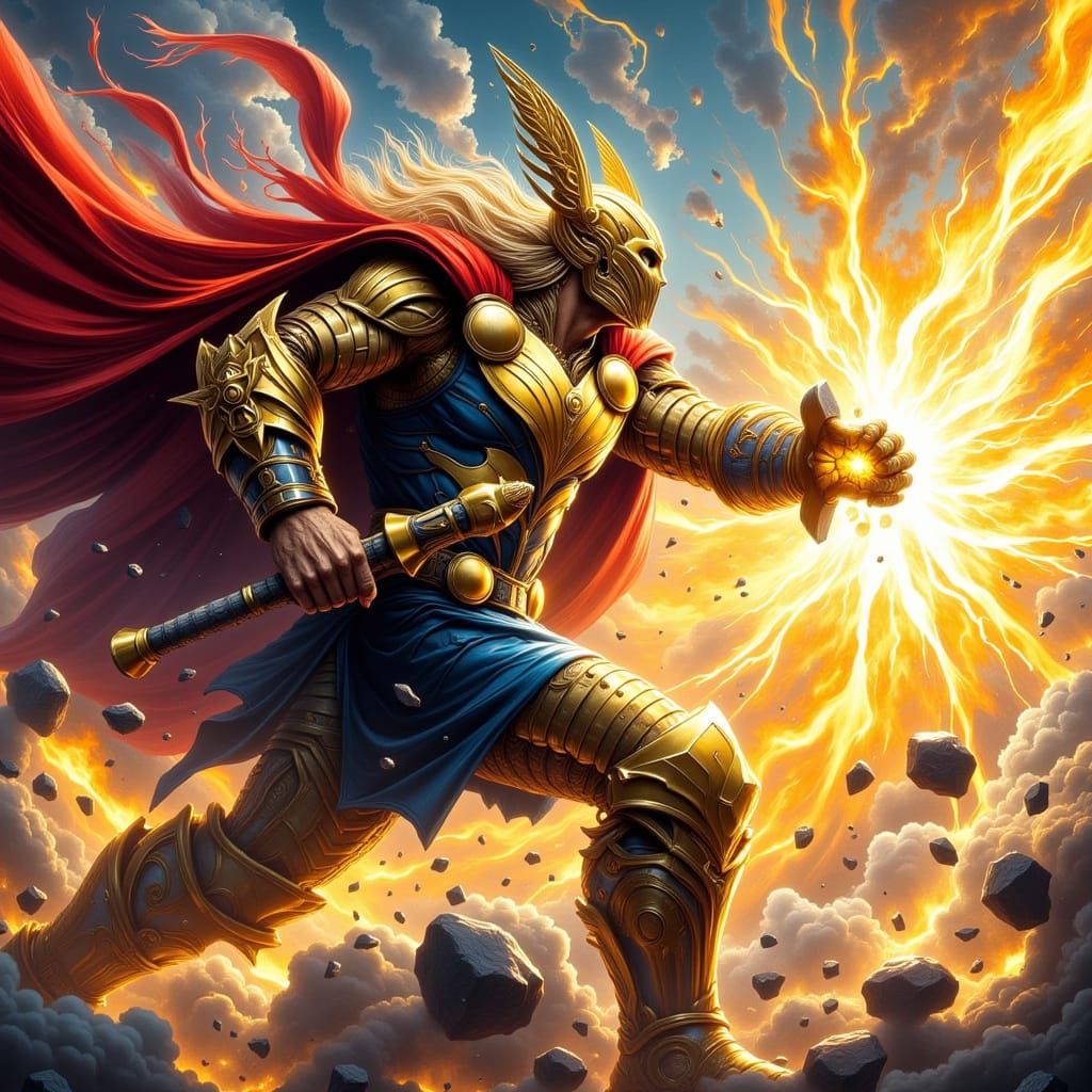 Thor Battles Doctor Doom in Epic Anime Action Scene