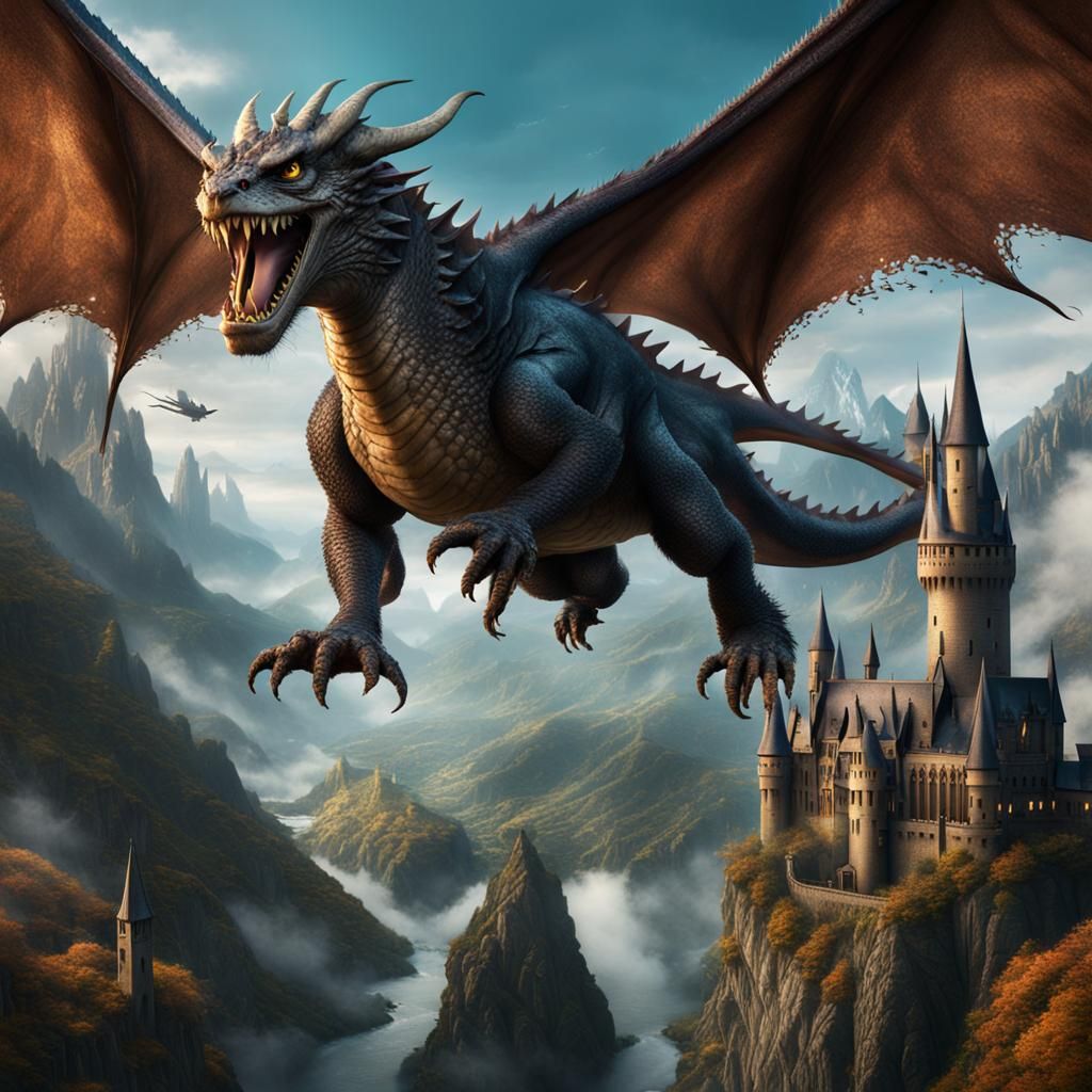 Wizard and Dragon Fantasy Concept Art