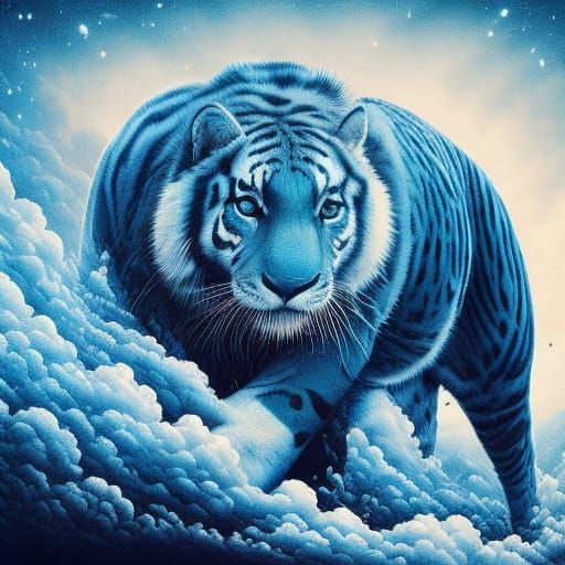 Vibrant Blue Animal Generated by AI