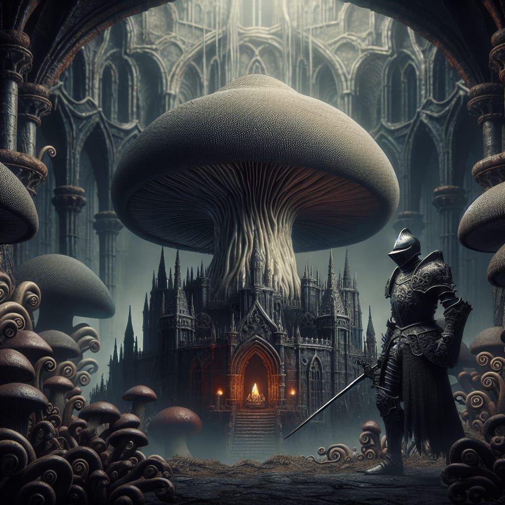 Evil Knight Defends Dark Mushroom Castle