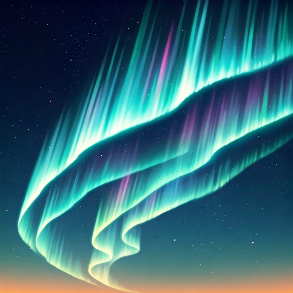 Ethereal Anime Aurora in Iridescent Hues