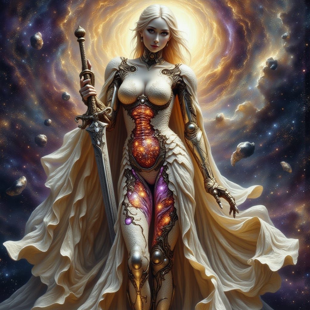 Goddess Athena in Warhammer Mecha Armor