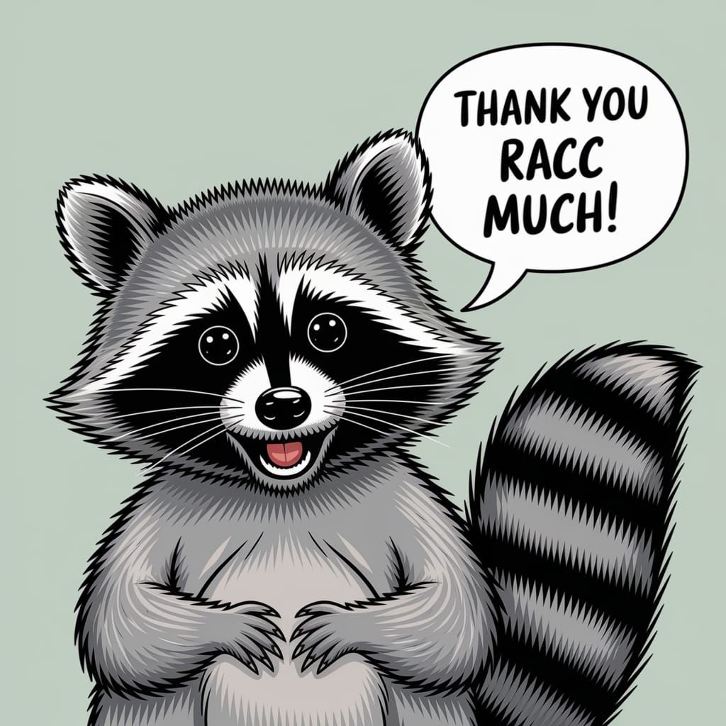 Raccoon Saying Thank You: A Heartfelt Image