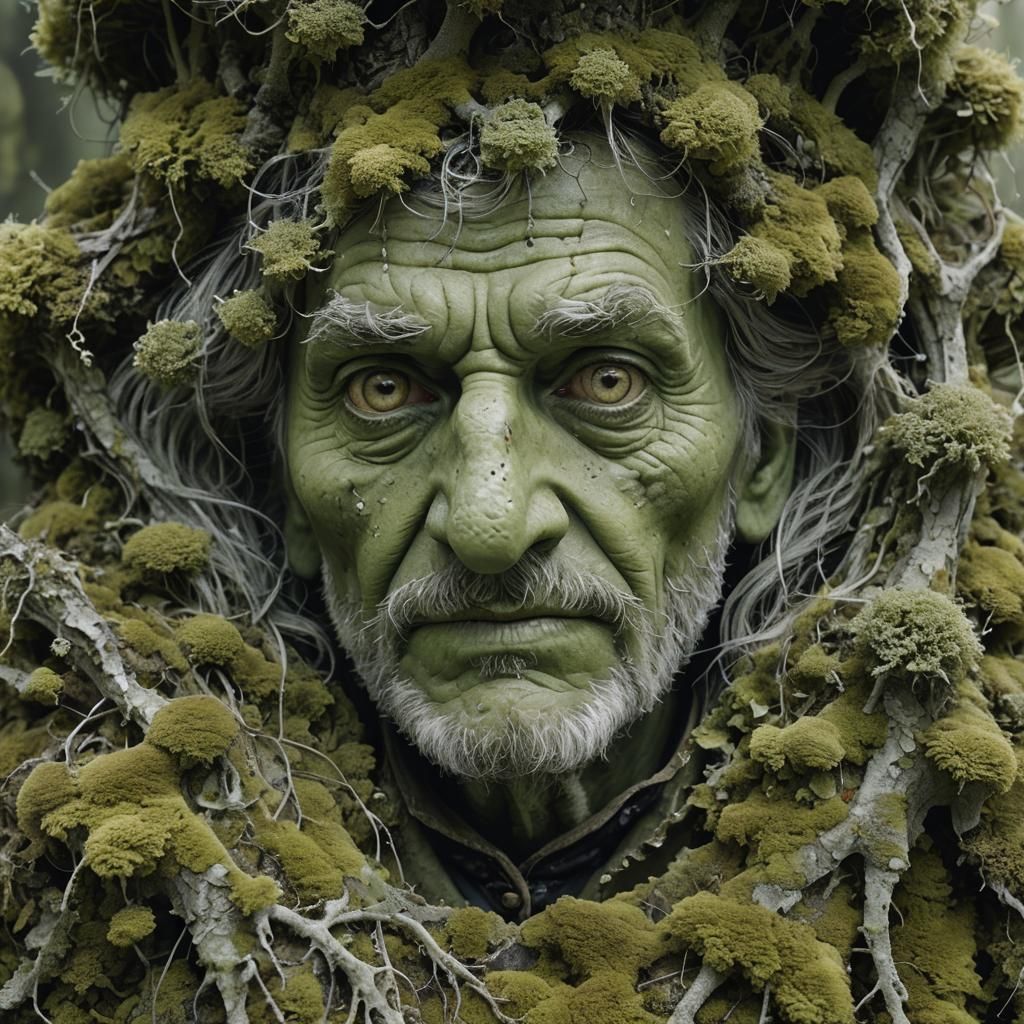 Magician Concept Art with Lichen Texture