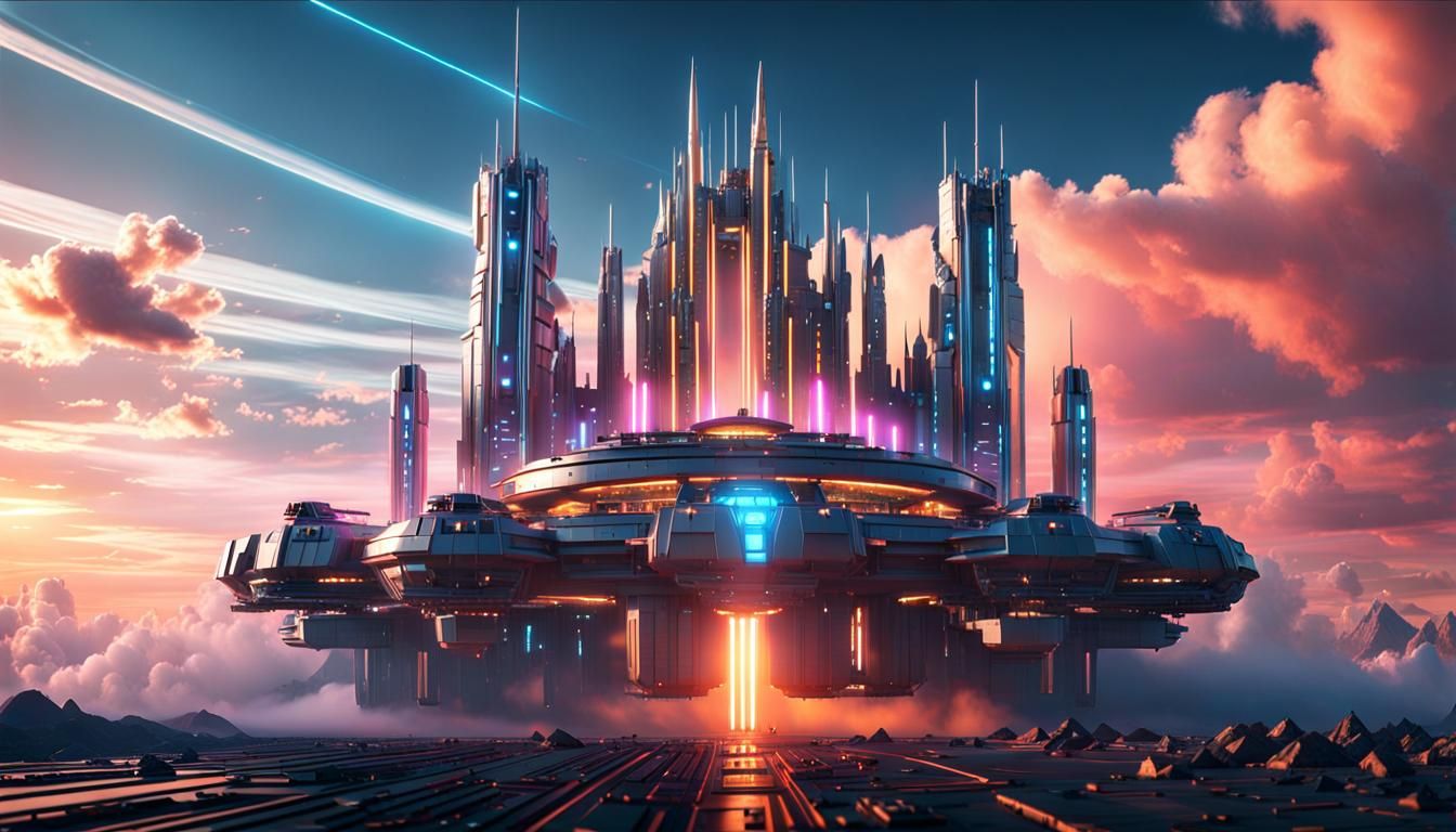 Futuristic Cyber Castle