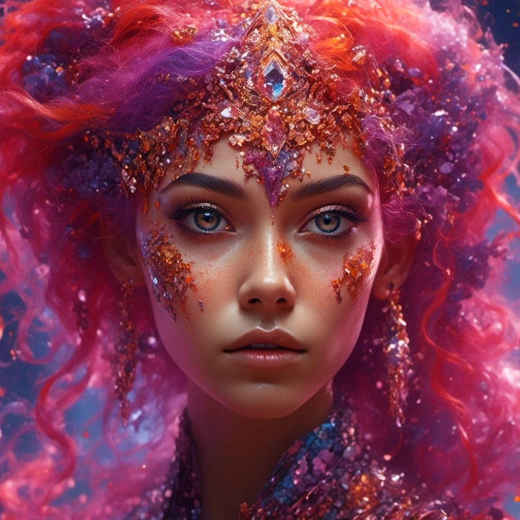 Surreal Woman's Portrait Inspired by Rothko and Murakami