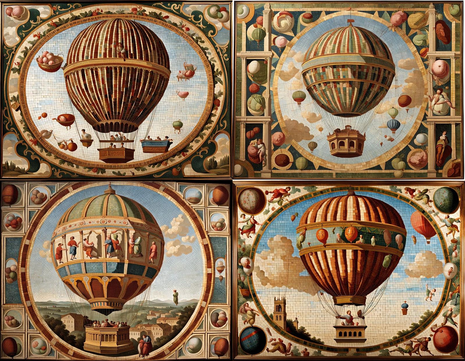 Meat Balloon Mosaic in 18th Century Italian Style