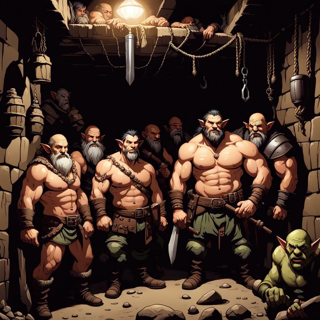 Hunky Fantasy Creatures Hangout in Sewer Hideout