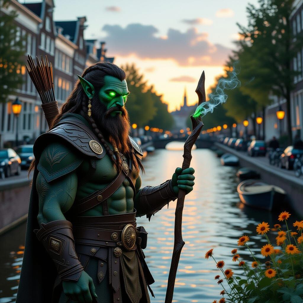 Tauren Druid by Amsterdam Canal in Sci-Fi Style