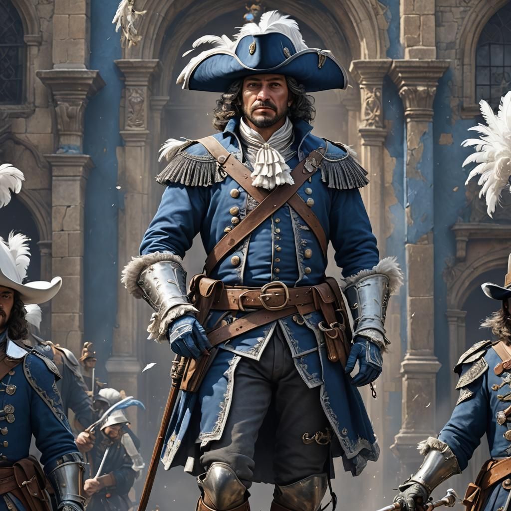 King Louis XIII Musketeer: Detailed Matte Painting