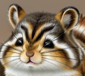 macro of a tiny fuzzy chipmunk with big cheeks asleep in an ...