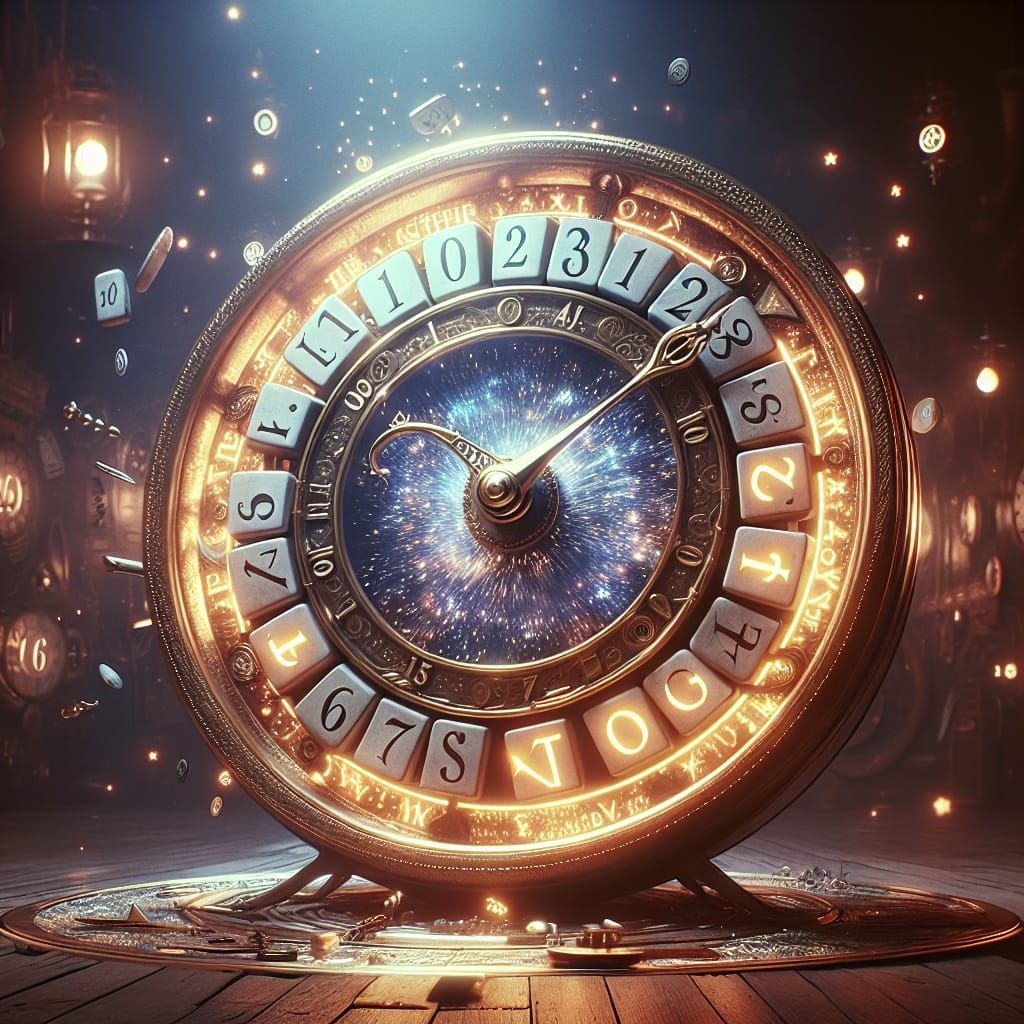 Magical Sci-Fi Clock with Lettered Time