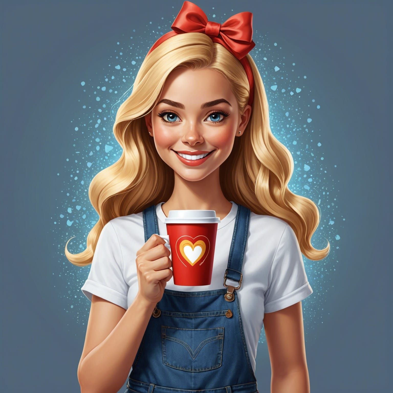 Girl Who Loves Coffee: Vector Art Illustration
